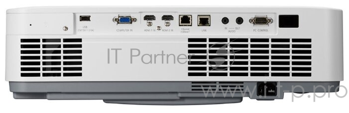Лазерный проектор NEC P525UL (P525ULG), 3LCD, 5000 ANSI Lm, WUXGA, 520000:1, сдвиг линз верт. +60, гор.+-29, (1.23 2:1), 1xVGA IN, 2xHDMI, 2 xHDMI (звук), 3.5 out, RS-232, RJ45, Ethernet HDBT, USB b (сервис), USB A 2.0, 20Вт, 22/26dB, 9.7 кг.