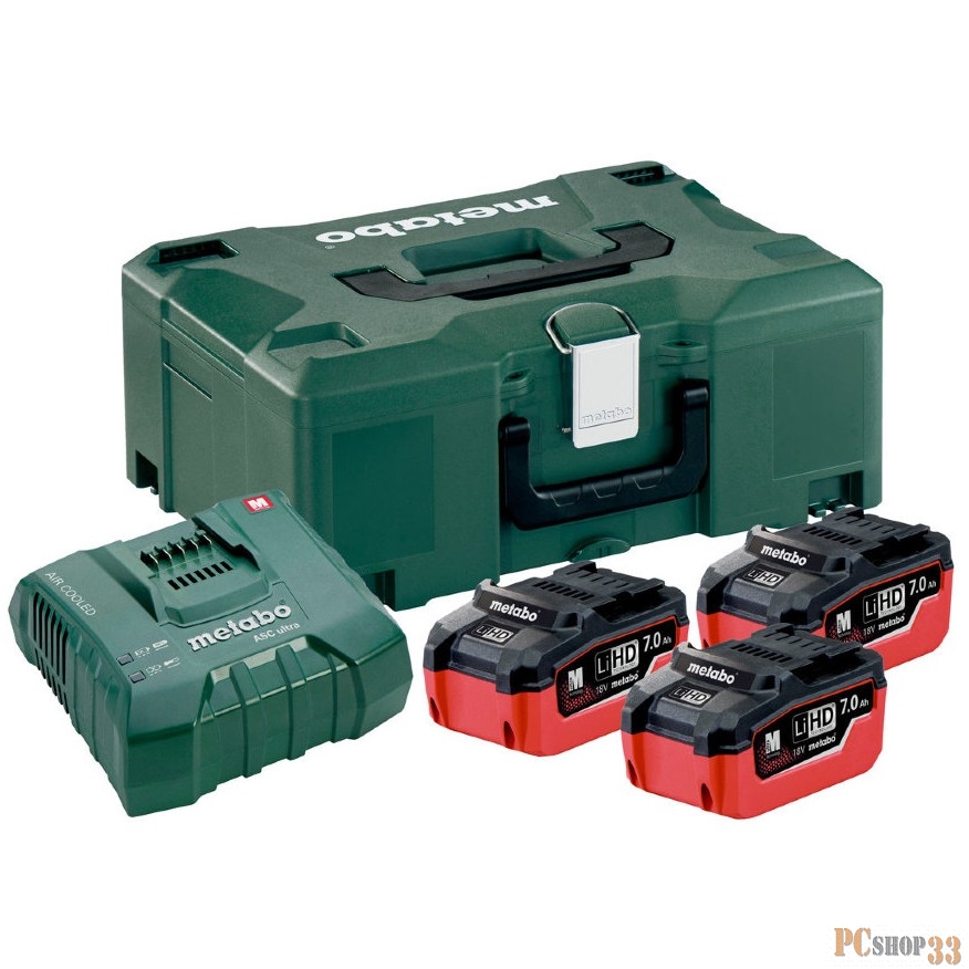 Аккумуляторы и зарядные устройства Metabo набор аккумуляторов + ЗУ Basic-Set 3 x LiHD 7.0 Ач ASC Uitra + Metaloc 685110000