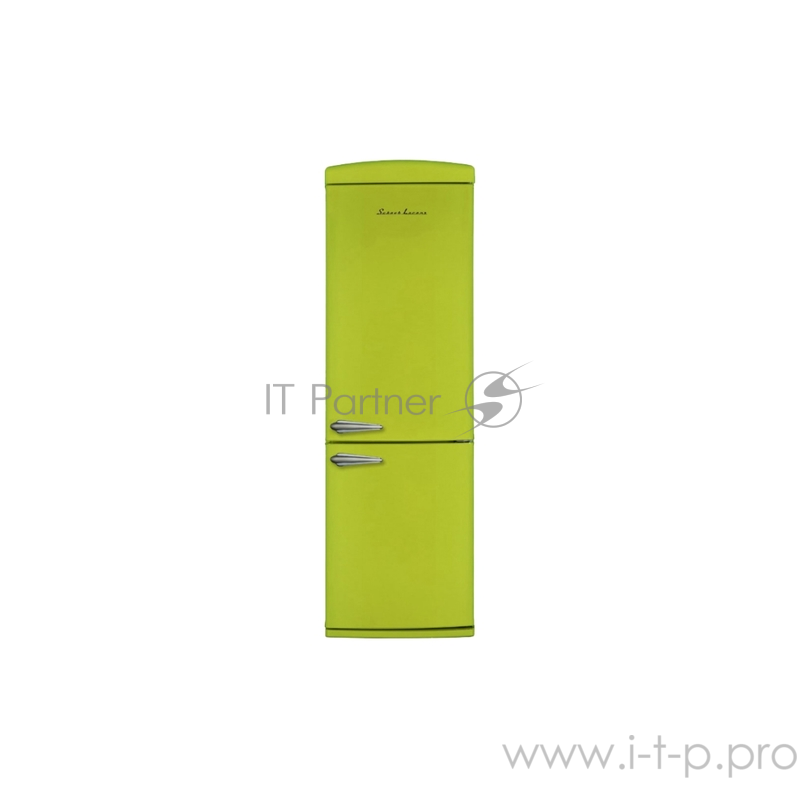 Холодильники с нижней морозильной камерой Schaub Lorenz 190x60.5x67, 231/87, LED, петли справа, A+, нижняя морозильная камера, ярко-салатовый