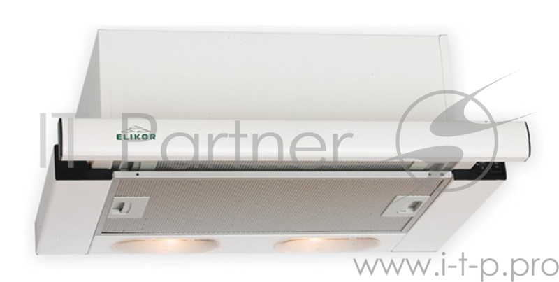 Вытяжка встраиваемая Elikor Интегра 50П-400-В2Л белый управление: кнопочное (1 мотор)