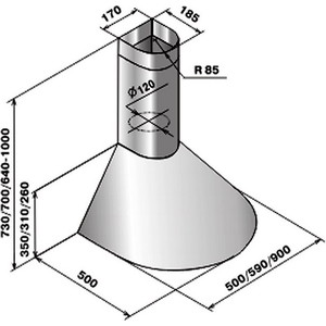 Вытяжка каминная Elikor Эпсилон 60П-430-П3Л медный антик/золотистый управление: ползунковое (1 мотор)