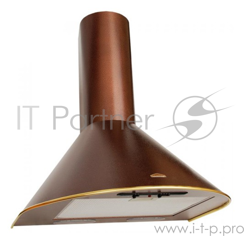 Вытяжка каминная Elikor Эпсилон 50П-430-П3Л медный антик - золотистый управление: ползунковое (1 мотор)