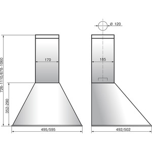Вытяжка каминная Elikor Эпсилон 50П-430-П3Л белый - золотистый управление: ползунковое (1 мотор)