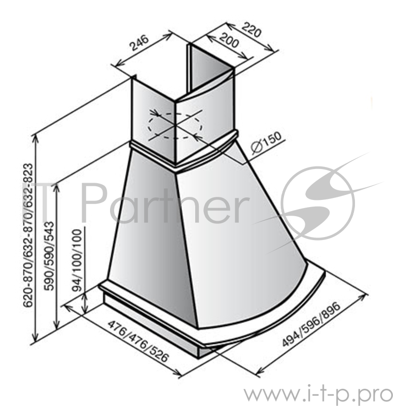 Вытяжка Elikor White storm 60П-650-П3Л белый