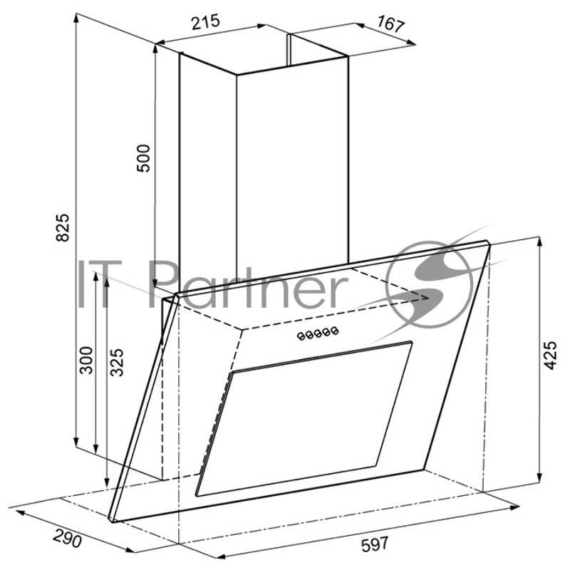 Вытяжка Krona FREYA 600 черный PB