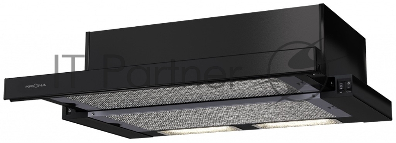 Воздухоочиститель Krona Kamilla 600 sensor inox ( 2 мотора ) вытяжка кухонная белый/черное стекло в окантовке из нерж.стали