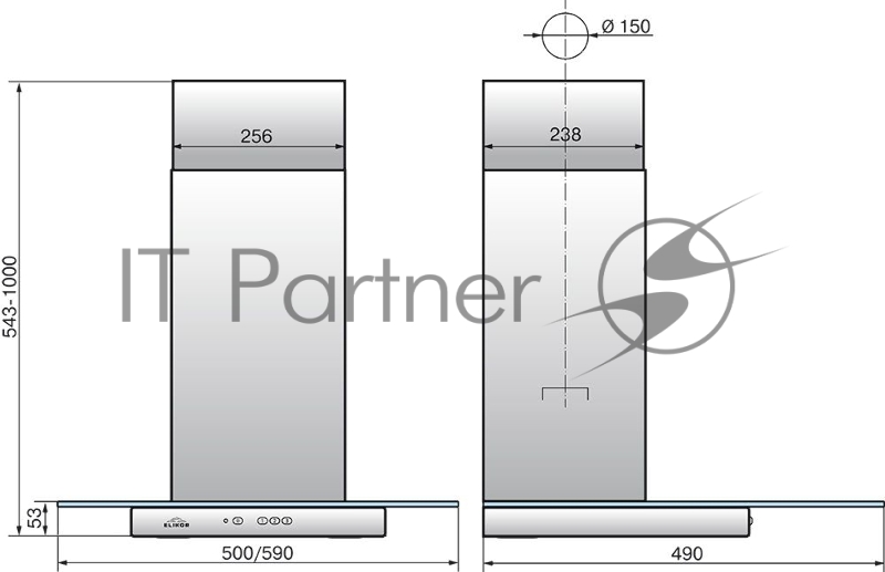 Вытяжка Elikor Кристалл 50Н-430-К3Д серебристый