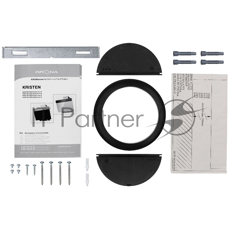 Вытяжка Krona Kristen 600 черный - серебристый S