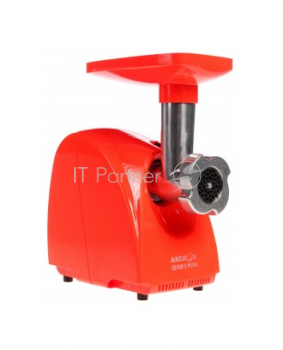 Мясорубка Аксион М 31.01 алый корпус, 1500 Вт, произ. 100 кг/час, ф-ция реверс, отсек для хранения принадлежностей