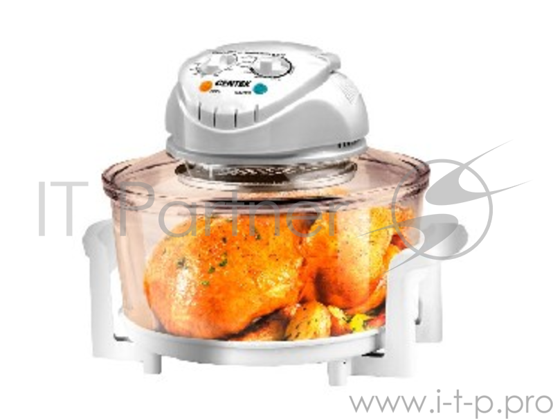 Аэрогриль Centek CT-1456 (белый) <12+5л> 1400Вт, таймер 90 мин, max 250°, 2 решетки