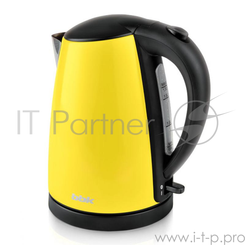 Чайник электрический BBK EK1705S 2200Вт, 1,7литра, нержавеюшая сталь, дисковый нагр. элемент, Английский контроллер,желтый