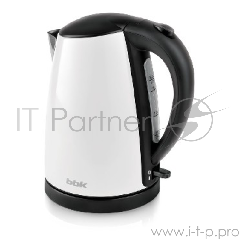 Чайник электрический BBK EK1705S 2200Вт, 1,7литра, нержавеюшая сталь, дисковый нагр. элемент, Английский контроллер,белый/черный