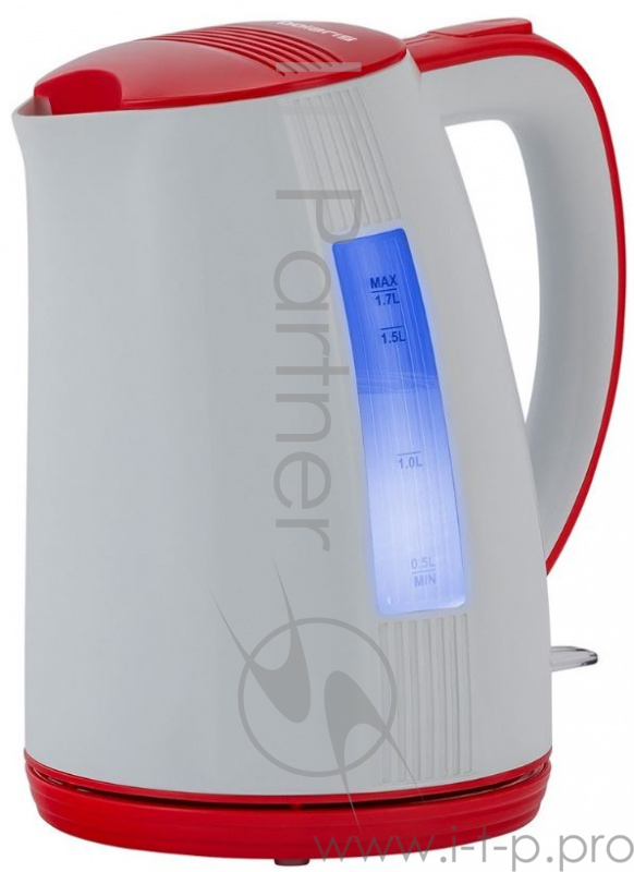 Чайник электрический Polaris PWK 1790СL 1.7л. 2200Вт белый/красный (корпус: пластик)