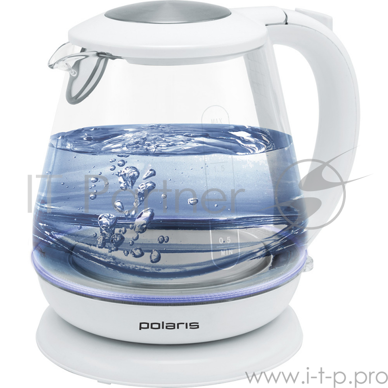 Чайник электрический Polaris PWK 1859CGL 1.8л. 2200Вт белый (корпус: стекло)