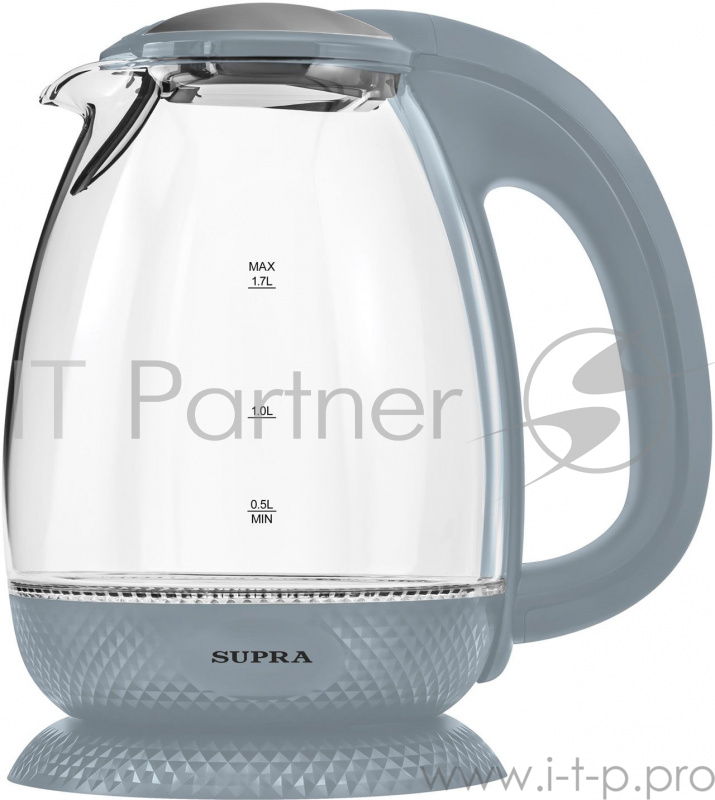 Чайник электрический Supra KES-2172 1.7л. 2200Вт серый (корпус: стекло)