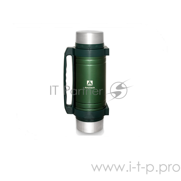 Арктика, 202-2000 зеленый, Термос, универс 2,0л Универсальная пробка, 2л, две крышки, дополнительная чашка, ремешок для переноса, две ложки в комплекте, холод/тепло 30ч, цвет зеленый