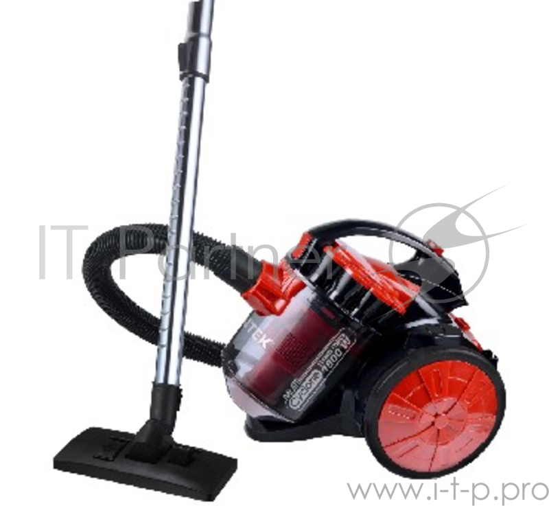 Пылесос Centek CT-2531 (красн/черн) мультициклон 1800/350Вт, стакан 1,5 л, телескоп металл. трубка