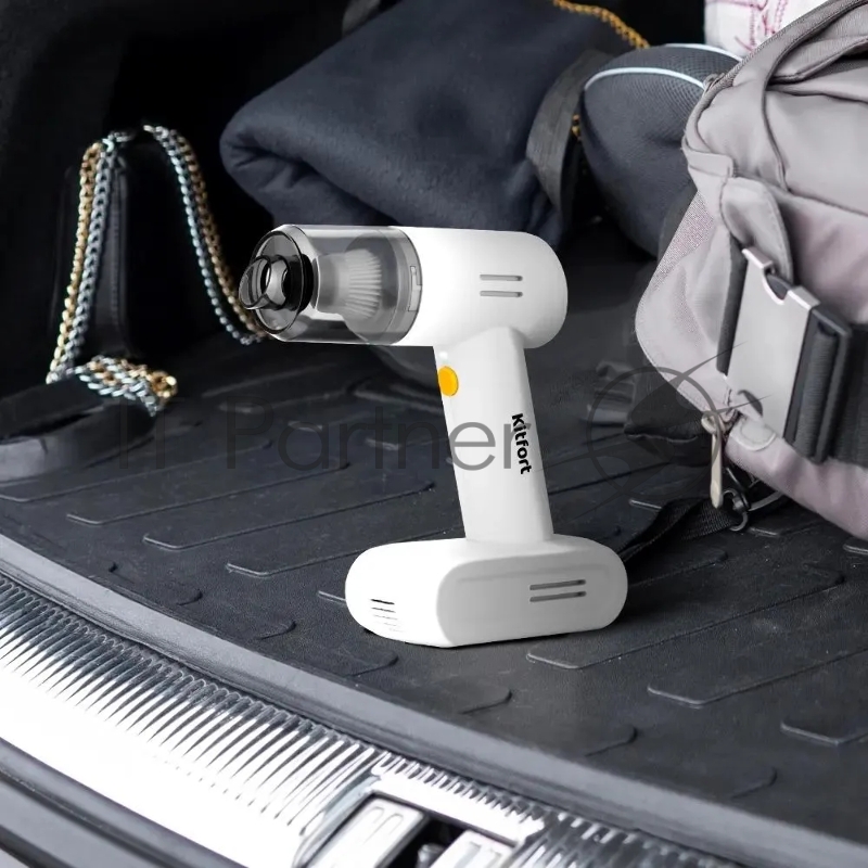 Пылесос KITFORT КТ-517-2 серо-синий (ШxГxВ) 20.3x12.5x37.6 cм. 2 в 1 (вертикальный + ручной), уборка сухая. Аккумуляторный. Количество аккумуляторов 1, время работы от аккумулятора до 30 мин, время зарядки 300 мин.Потребляемая мощность 120 Вт. Пылесб