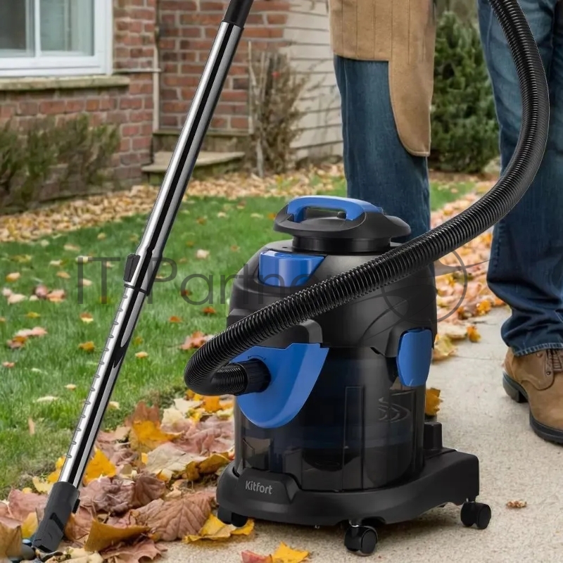 Пылесос KITFORT КТ-521-2 серо-синий (ШxГxВ) 22x30x66.5 cм.Тип вертикальный, уборка сухая, аккумуляторный. Количество аккумуляторов 1, время работы от аккумулятора до 20 мин, время зарядки 300 мин. Потребляемая мощность 170 Вт. Пылесборник без мешка (