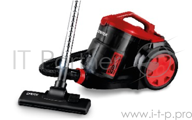 Пылесос Centek CT-2536 (красн/черн) мультициклон 2400/420Вт, стакан 2 л, телескоп металл. трубка