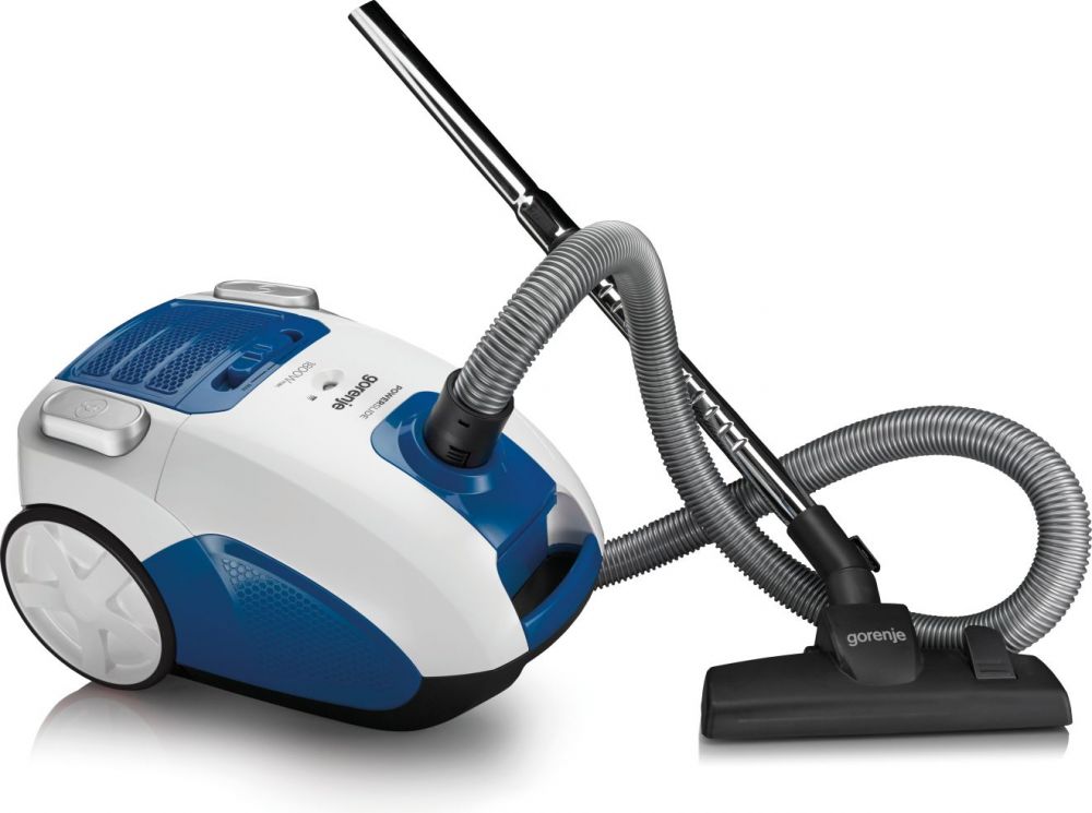 Пылесос Gorenje VC1821PSWBU Максимальная потребляемая мощность: 1800Вт, Мощность всасывания: 360 Вт, Объем мешка для пыли: 3 л, Цвет: Белый, Слайдерный переключатель мощности, Тип трубки: Телескопическая трубка, Материал трубки: Металлическая трубка,