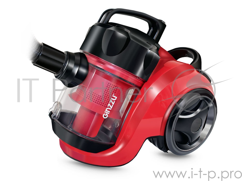 Пылесос GINZZU VS420 красно/черный Регулируемая мощность до 1700 Вт Легко очищающийся Мультициклонный фильтр. Повышенный объем пылесборника 3,0 л Телескопическая трубка Функция выдувания