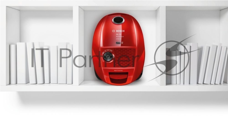 Пылесос BOSCH BSGL3MULT1 Цвет красный, макс. мощность 2000 Вт, объём пылесборника 4 л, дополнительные насадки: щелевая, для мягкой мебели, автонамотка кабеля, радиус действия 10 м, вес 5,7 кг, Германия