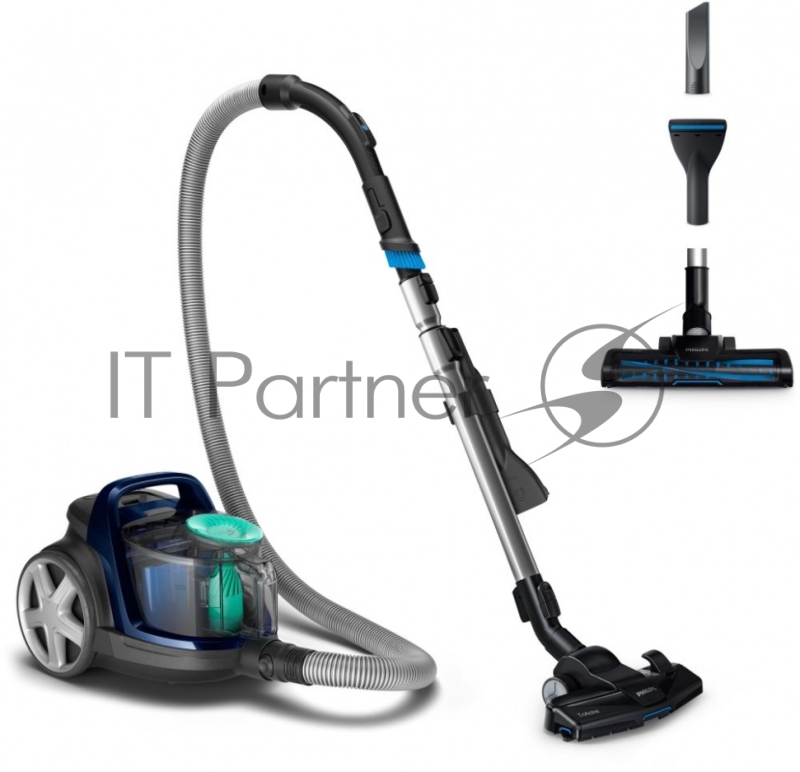 Пылесос Philips PowerPro Active FC9573/01 1900Вт черный/синий