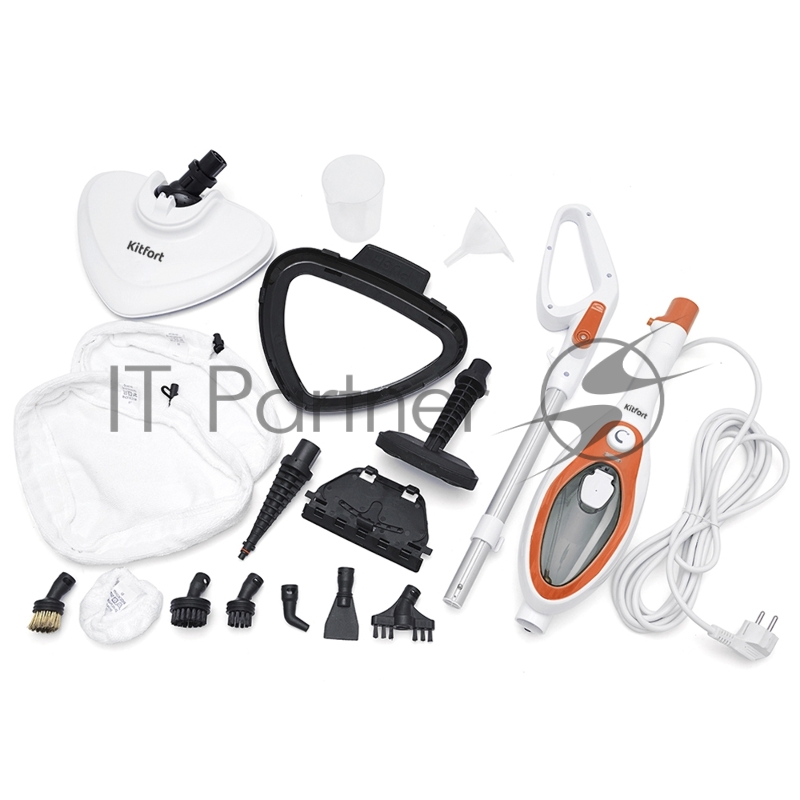 Швабра паровая Kitfort KT-1004-3 1500Вт оранжевый/белый