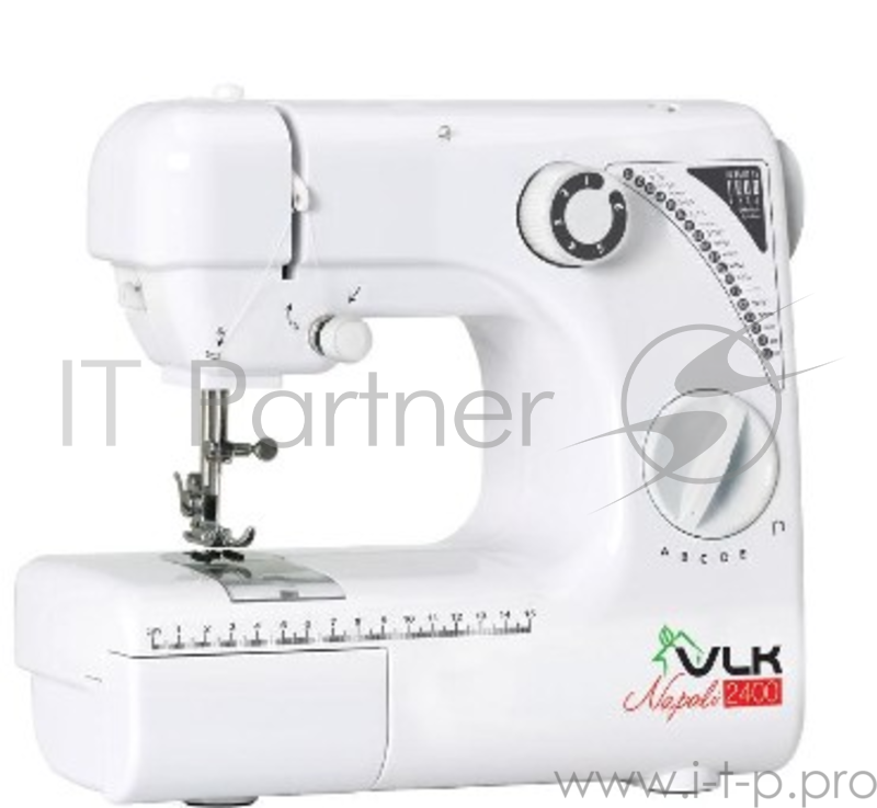 Швейная машина VLK NAPOLI 2400 Электромеханическое управление,19 швейных операций,полуавтоматическая обработка петли,Размеры (ШxГxВ) 30x14x27 см , ножной привод .