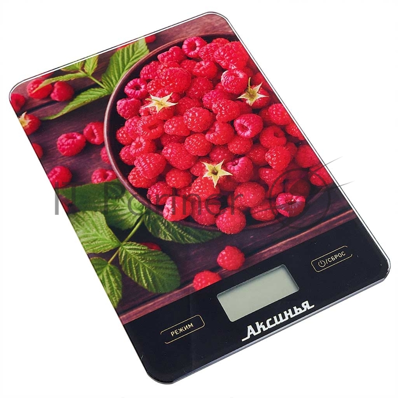 Весы настольные электронные АКСИНЬЯ КС-6502 Сочная малина: 5 кг, стекло (Россия)(24)
