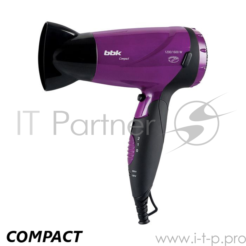 Фен BBK BHD1603i 1600Вт коричневый/розовый