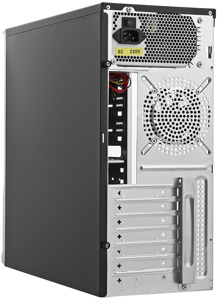 Корпус Foxline FL-942-FZ450R Black {ATX,450W,2xUSB,Black,8cm.fan on the rear,12 cm fan PSU, power cord}