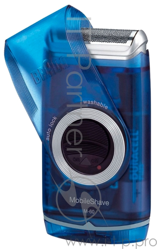 Бритва сетчатая Braun M60r реж.эл.:1 питан.:бат.AA черный/красный