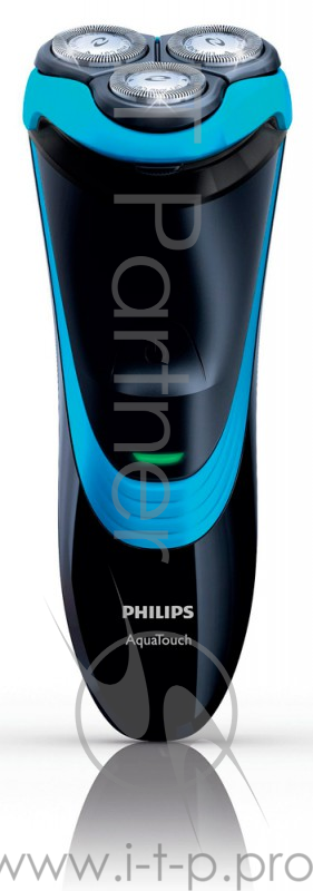 Бритва роторная Philips AT750 реж.эл.:3 питан.:аккум. черный/синий