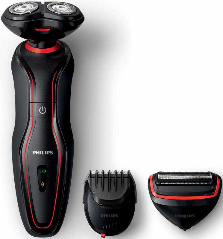 Бритва роторная Philips S738/17 реж.эл.:3 питан.:аккум. черный/красный