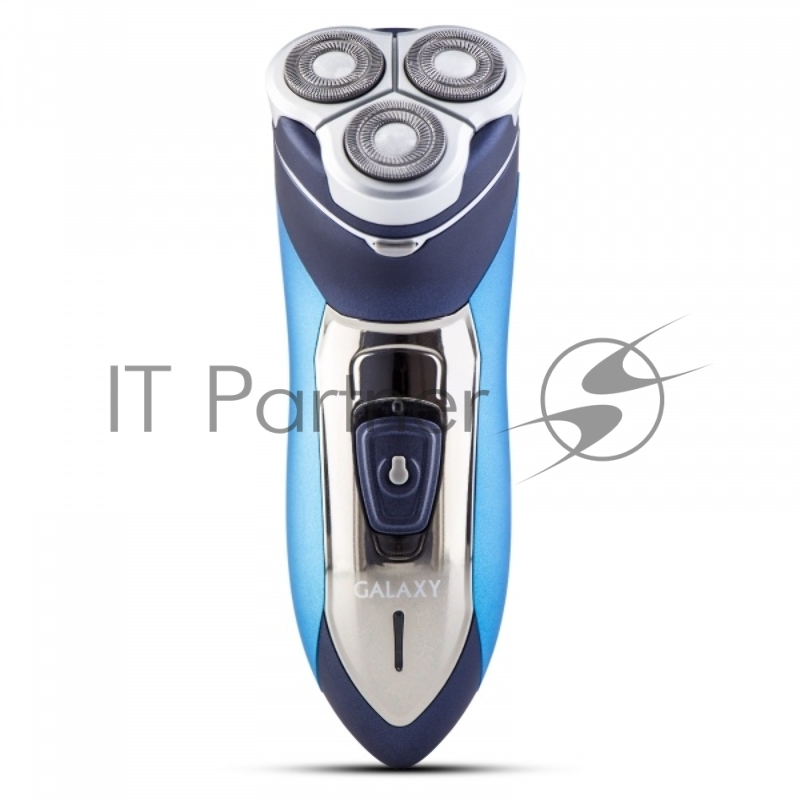 Бритва GALAXY GL 4208(Бритва аккумуляторная. Лезвия из ультратонкой японской стали, три независимые плавающие головки, возможность промывки бреющего блока, встроенный триммер, 45 минут непрерывной работы.)