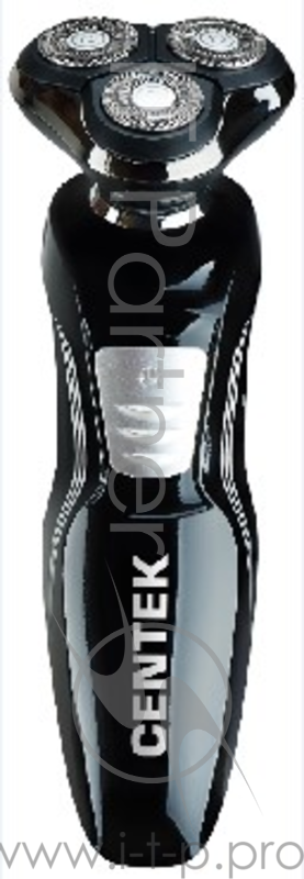 Бритва Centek CT-2164 (черн) ротор, +ВЛАЖНОЕ БРИТЬЁ, 3 плав.головки, 2-йные лезвия, до 40 мин. раб
