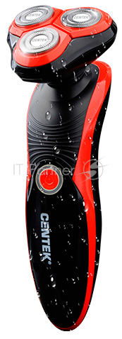 Бритва Centek CT-2168 (красн) ротор 3D, +ВЛАЖНОЕ БРИТЬЁ, 3 плав.головки, 2-ные лезвия, до 50 мин раб