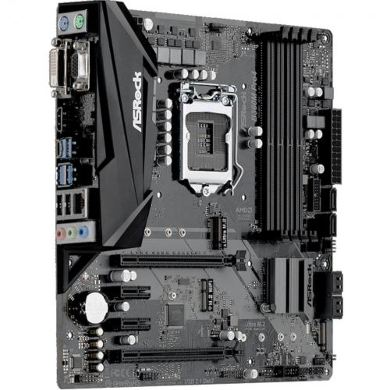 Материнская плата B360M PRO4, Socket 1151, Intel®B360, 4xDDR4-2666, D-SUB+DVI+HDMI, 2xPCI-Ex16, 2xPCI-Ex1, 6xSATA3, 2xM.2, 8 Ch Audio, GLan, (2+4)xUSB2.0, (3+2)xUSB3.1, 1xUSB3.1 Type-C™, 2xPS/2, mATX, RTL {20}