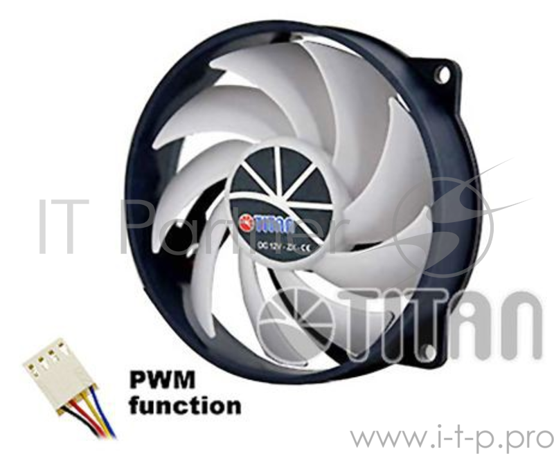 Вентилятор Titan TFD-9525H12ZP/KU(RB) 4-pin 10-27dB Ret