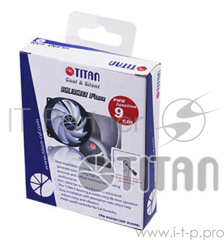 Вентилятор Titan TFD-9525H12ZP/KU(RB) 4-pin 10-27dB Ret