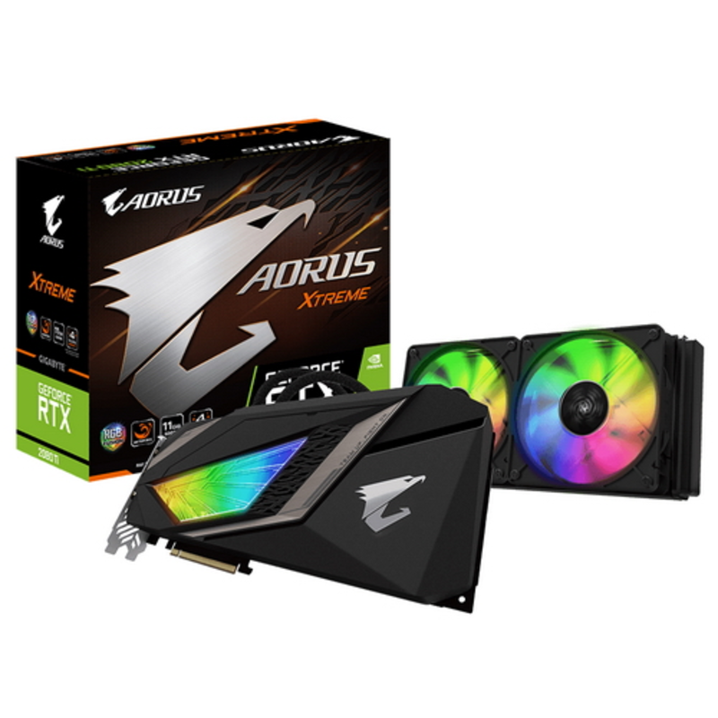 RTX™ 2080 Ti AORUS XTREME WATERFORCE 11G, PCI-Ex16 3.0, 11GB, GDDR6, 352bit, 3xHDMI/3xDP/USB Type-C, (GV-N208TAORUSX W-11GC), RTL {4}