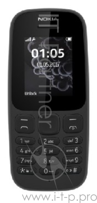 Мобильный телефон NOKIA 105 TA-1010 BLACK (2017) Дисплей 1.8