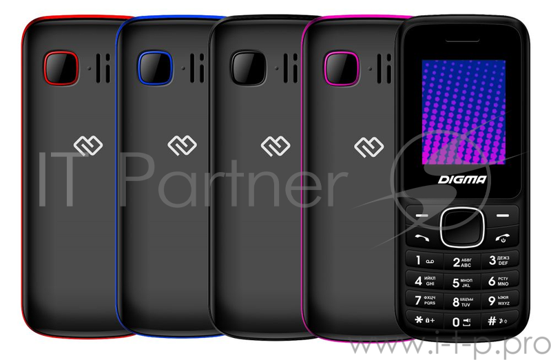 Мобильный телефон Digma Linx A170 2G черный/красный моноблок 1.77