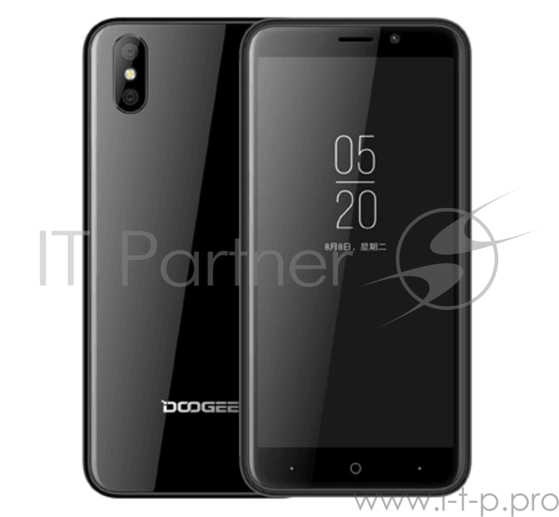 Смартфон Doogee X50 Black, 5'' 960x480, 1.3GHz, 4 Core, 1GB RAM, 8GB, up to 128GB flash, 5Mpix+0.3Mpix/5Mpix, 2 Sim, 2G, 3G, BT, Wi-Fi, GPS, Micro-USB, 2000mAh, Android 8.1 Oreo версия GO, 142g, 139x67.4x9mm