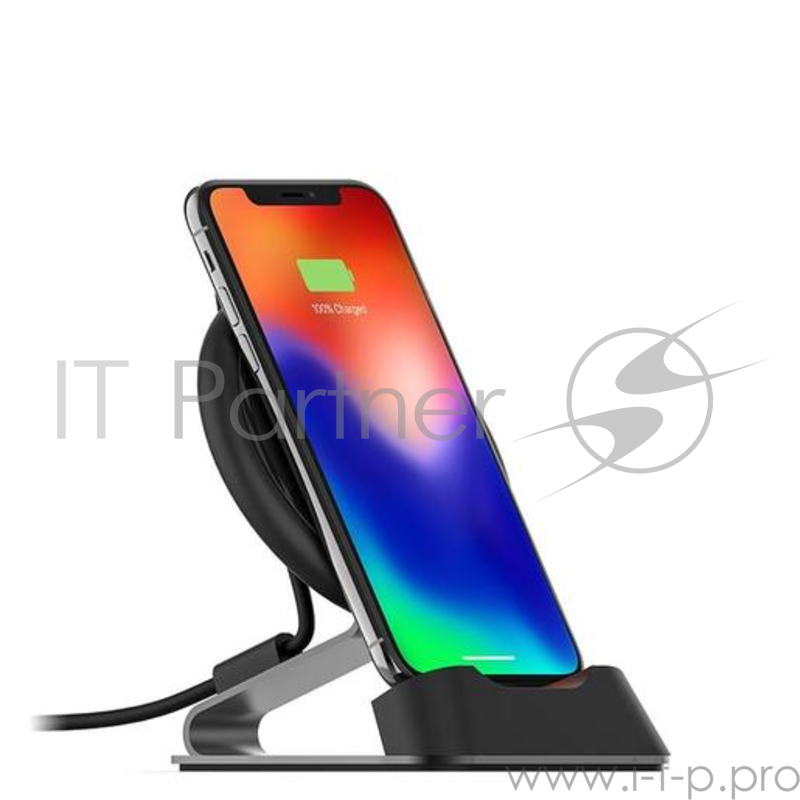 Беспроводная зарядная станция Mophie Universal Wireless Charge Stream Desk Stand с подставкой для мобильных устройств. Цвет черный.