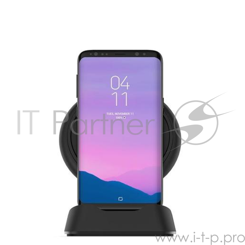 Беспроводная зарядная станция Mophie Universal Wireless Charge Stream Desk Stand с подставкой для мобильных устройств. Цвет черный.