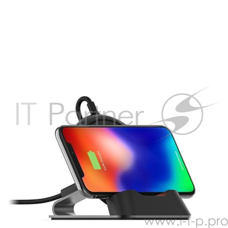 Беспроводная зарядная станция Mophie Universal Wireless Charge Stream Desk Stand с подставкой для мобильных устройств. Цвет черный.