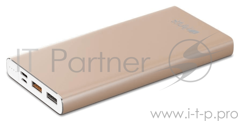 Мобильный аккумулятор Hiper MPX10000 Li-Pol 10000mAh 2.4A+3A+3A золотистый 2xUSB
